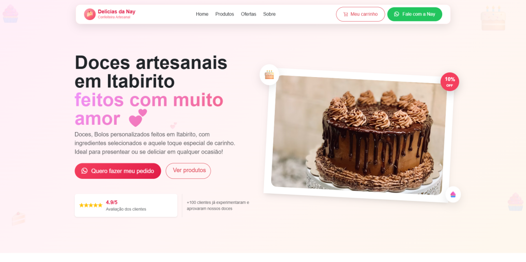 Preview do projeto Delícias da Nay