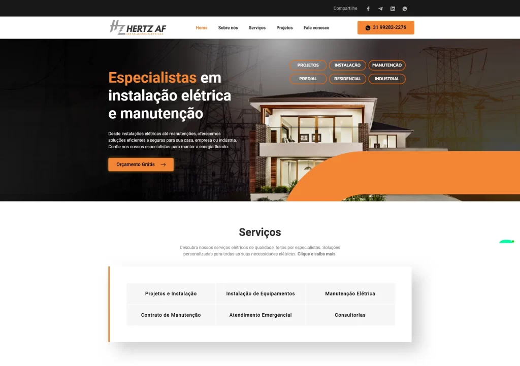 Preview do projeto Hertz AF Instalações Elétricas